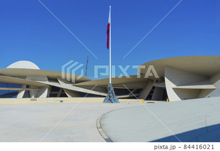 A beautiful view of the National Museum of Qatar in Doha, Qatar 84416021