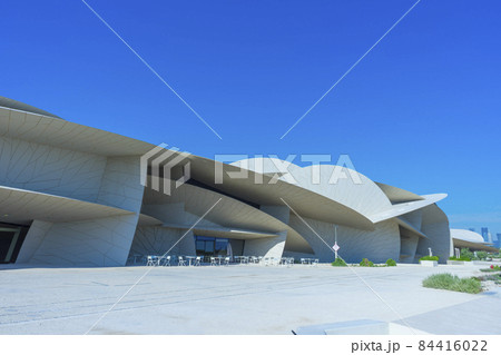 A beautiful view of the National Museum of Qatar in Doha, Qatar 84416022