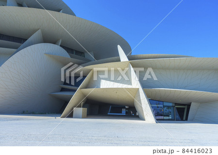 A beautiful view of the National Museum of Qatar in Doha, Qatar 84416023