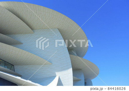 A beautiful view of the National Museum of Qatar in Doha, Qatar 84416026