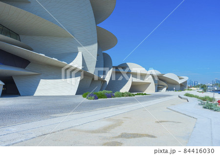 A beautiful view of the National Museum of Qatar in Doha, Qatar 84416030