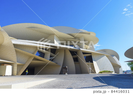 A beautiful view of the National Museum of Qatar in Doha, Qatar 84416031