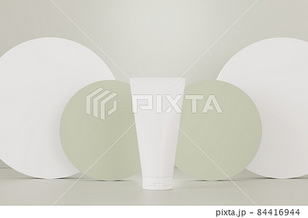 3d render of blank cosmetics skincare product or packaging for mock up. Beauty soap and spa concept. Lotion oil moisture for skin health. Premium and luxury design for branding. 84416944