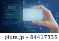 digital card in hand isolated, access personal financial data, id card on virtual screen, Abstract science or technology background  84417335