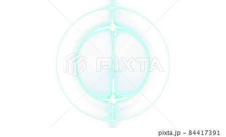 CGレーザー　レンズで屈折する光のイメージ 84417391