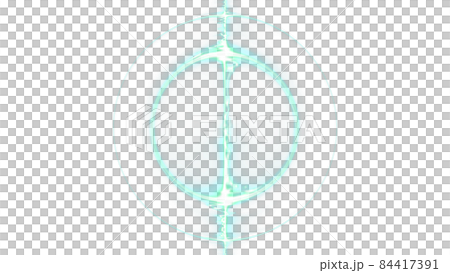 CGレーザー　レンズで屈折する光のイメージ 84417391