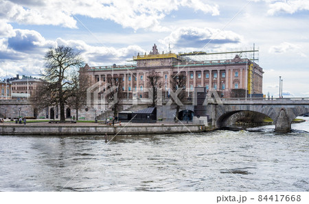 The building of the Riksdag - the Swedish Parliament in Stockholm. The building of the Riksdag - the Swedish Parliament in Stockholm. 84417668