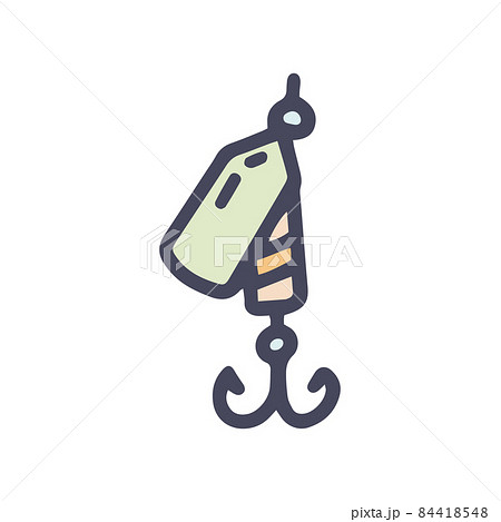 spinner lure color vector doodle simple icon set 84418548