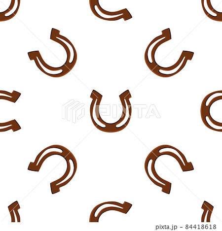 Illustration on theme Irish holiday St Patrick day, seamless horseshoes 84418618