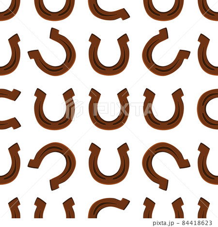 Illustration on theme Irish holiday St Patrick day, seamless horseshoes 84418623