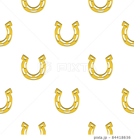 Illustration on theme Irish holiday St Patrick day, seamless horseshoes 84418636