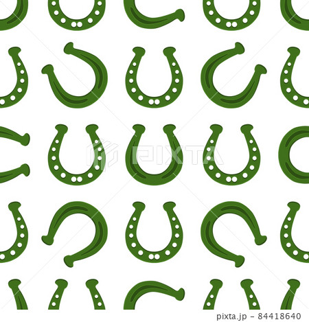 Illustration on theme Irish holiday St Patrick day, seamless horseshoes 84418640