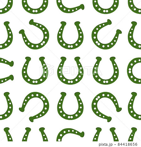 Illustration on theme Irish holiday St Patrick day, seamless horseshoes 84418656