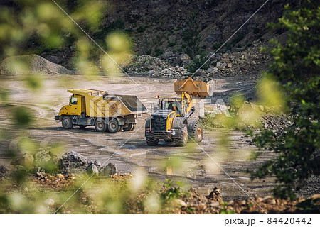 picture of mining in a quarry with demolition equipment, industrial photography, mining and environmental destruction picture of mining in a quarry with demolition equipment, industrial photography, mining and environmental destruction 84420442