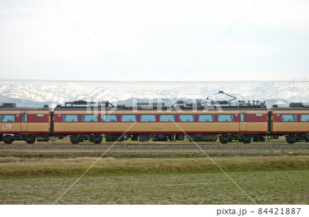 北陸本線　美川ー加賀笠間　JR西日本　485系　A10編成（京都）　⑧　モハ484-223　海側 84421887