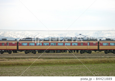 北陸本線　美川ー加賀笠間　JR西日本　485系　A10編成（京都）　③　モハ484-610　海側 84421889