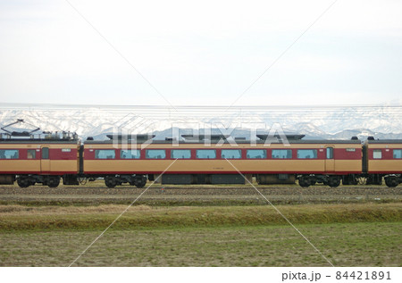 北陸本線　美川ー加賀笠間　JR西日本　485系　A10編成（京都）　⑤　モハ485-81　海側 84421891