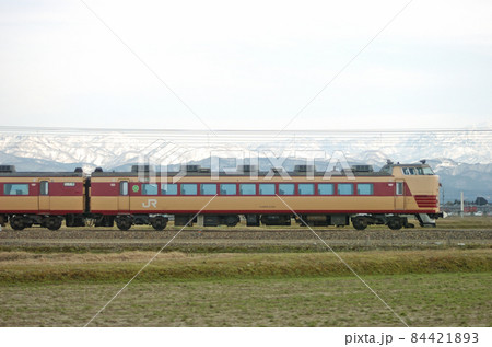 北陸本線　美川ー加賀笠間　JR西日本　485系　A10編成（京都）　①　クロ480-2301　海側 84421893