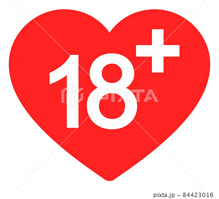 Vector 18 Plus Love Icon Illustration 84423016