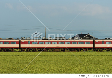 北陸本線 石動ー福岡 JR西日本 489系 H03編成(金沢) ② モハ488-215 海側 北陸本線 石動ー福岡 JR西日本 489系 H03編成(金沢) ② モハ488-215 海側 84423170