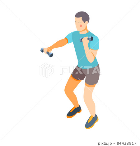 Man With Dumbbells Composition 84423917