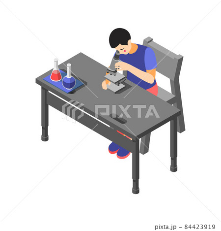 Children technical training centers isometric compositions set with robotic control systems programming science classes isolated vector illustration 84423919