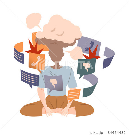 Personl overloaded by information, job burnout, ineffective multitasking vector illustration Personl overloaded by information, job burnout, ineffective multitasking vector illustration 84424482