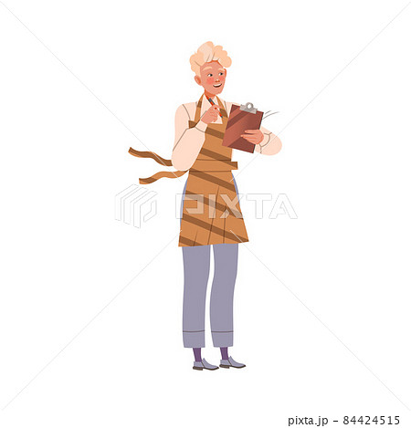 Young man serving at cafe or restaurant vector illustration Young man serving at cafe or restaurant vector illustration 84424515