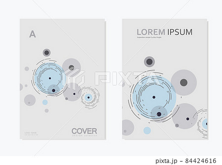 Brochures business template cover design with abstract twirl circle design 84424616
