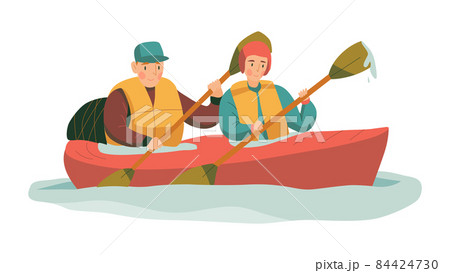 Family Boating Flat Composition 84424730