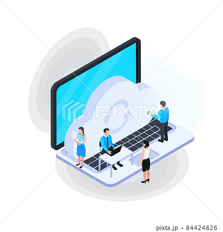 Cloud On Laptop Composition 84424826