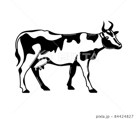 Hand Drawn Cow Composition 84424827