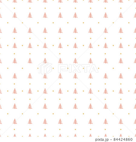 Sketch Christmas Tree Seamless Pattern, New Year Background 84424860