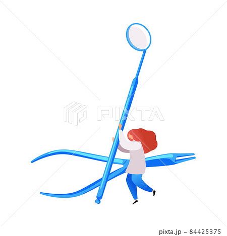 Dental Tools Flat Composition 84425375