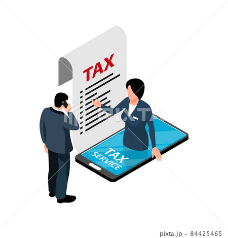 Tax Service Isometric Composition Tax Service Isometric Composition 84425465
