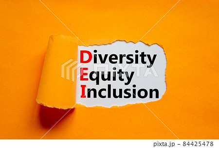 Diversity, equity, inclusion DEI symbol. Words DEI, diversity, equity, inclusion appearing behind torn orange paper. Orange background. Business, diversity, equity, inclusion concept, copy space. Diversity, equity, inclusion DEI symbol. Words DEI, diversity, equity, inclusion appearing behind torn orange paper. Orange background. Business, diversity, equity, inclusion concept, copy space. 84425478