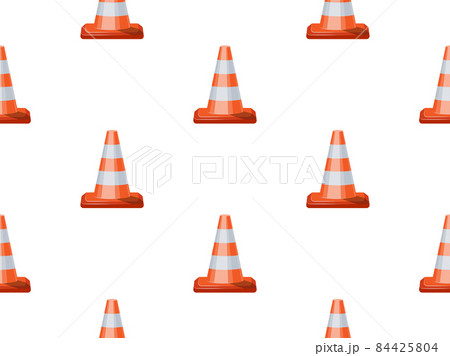 Pattern with road cones on white background vector illustration 84425804