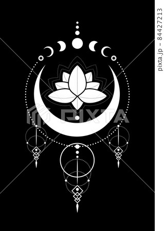 Mystical Moon Phases Lotus Flower