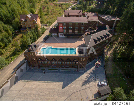 Aerial Photo Above in the Forest of Mountines 84427562