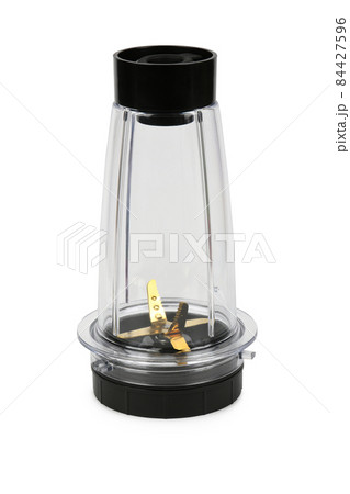 Electric blender bowl with knives, kitchen equipment isolated on white background Electric blender bowl with knives, kitchen equipment isolated on white background 84427596