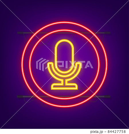 No recording sign. No microphone sign on white background. Vector illustration 84427758