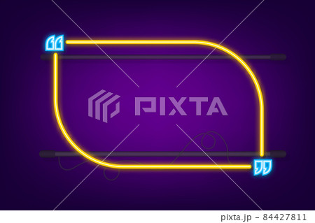 Quote neon sign. Vector Neon Quote Box, Shining on Blue Background. Vector illustration 84427811