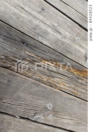 an old wooden staircase made from planks 84428523