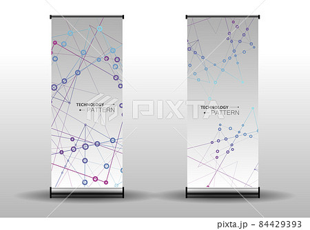 Abstract purple color science background with connection dots and lines 84429393