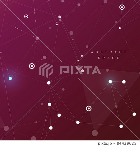 Abstract purple color science background with connection dots and lines 84429625