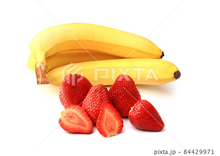 banana and strawberry isolated on white background banana and strawberry isolated on white background 84429971