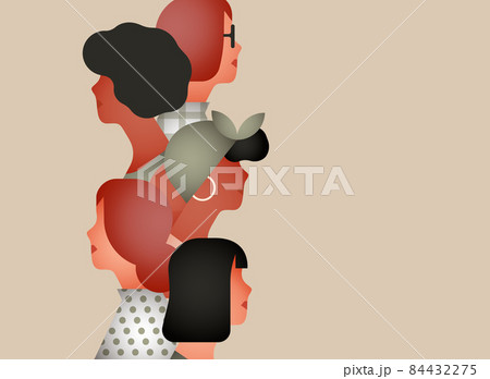 Diverse woman face community together isolated 84432275