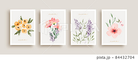 Watercolor flower art gift poster collection Watercolor flower art gift poster collection 84432704