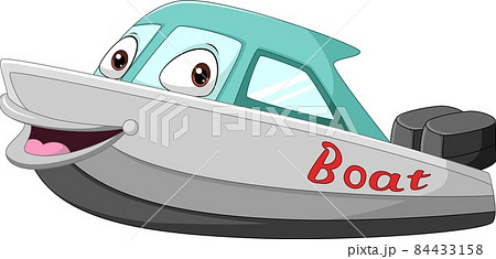 Cartoon smiling boat mascot character Cartoon smiling boat mascot character 84433158