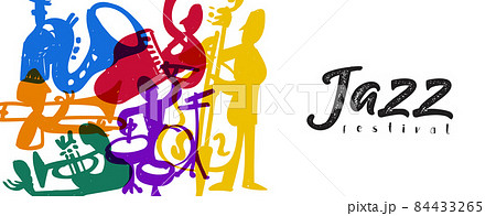 Jazz festival music band player doodle banner Jazz festival music band player doodle banner 84433265